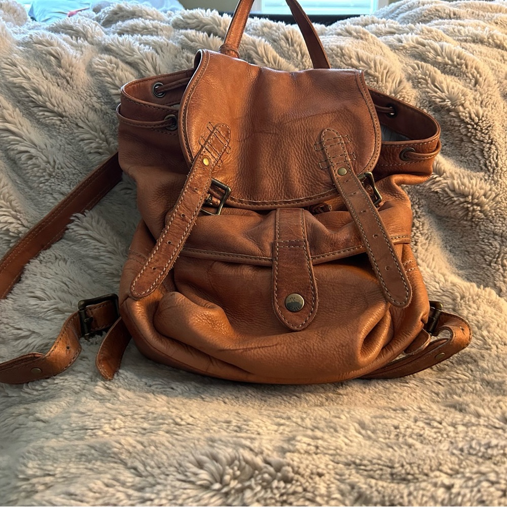 Frye Brown Leather Backpack